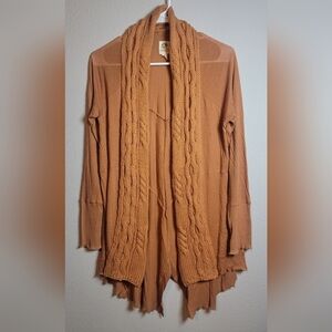 Anthropologie TINY Cardigan Rust Orange Size Small Boho Chic